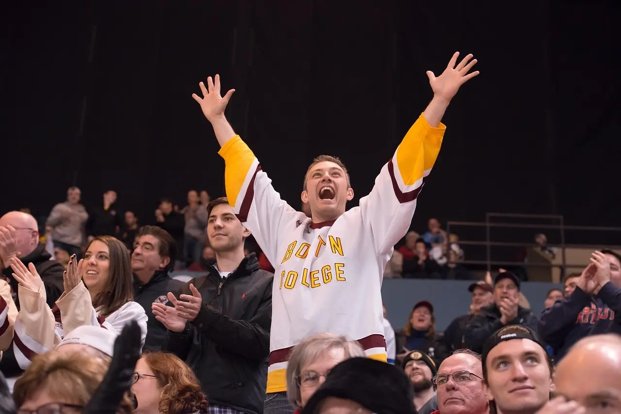Jublende ishockeyfans
